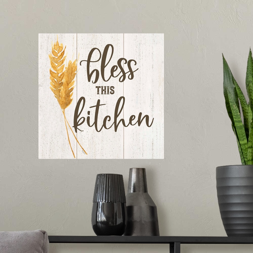 A modern room featuring Farm Life I Bless This Kitchen