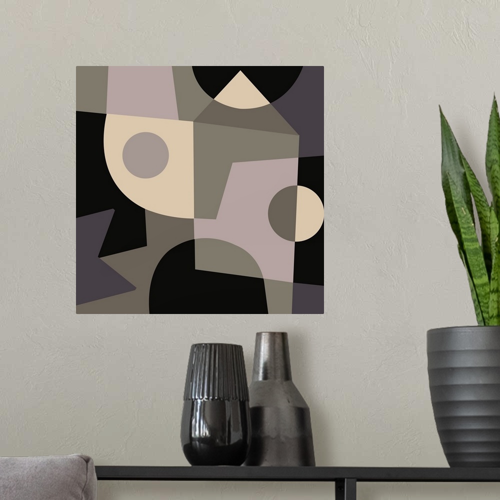A modern room featuring Modern geometric abstract design.