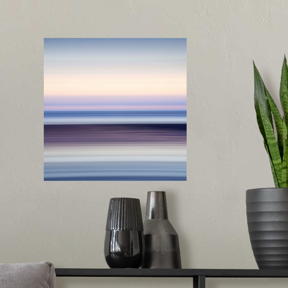 A modern room featuring Abstract image of the view from Alnmouth Beach to the North Sea, Alnmouth, Northumberland, Englan...