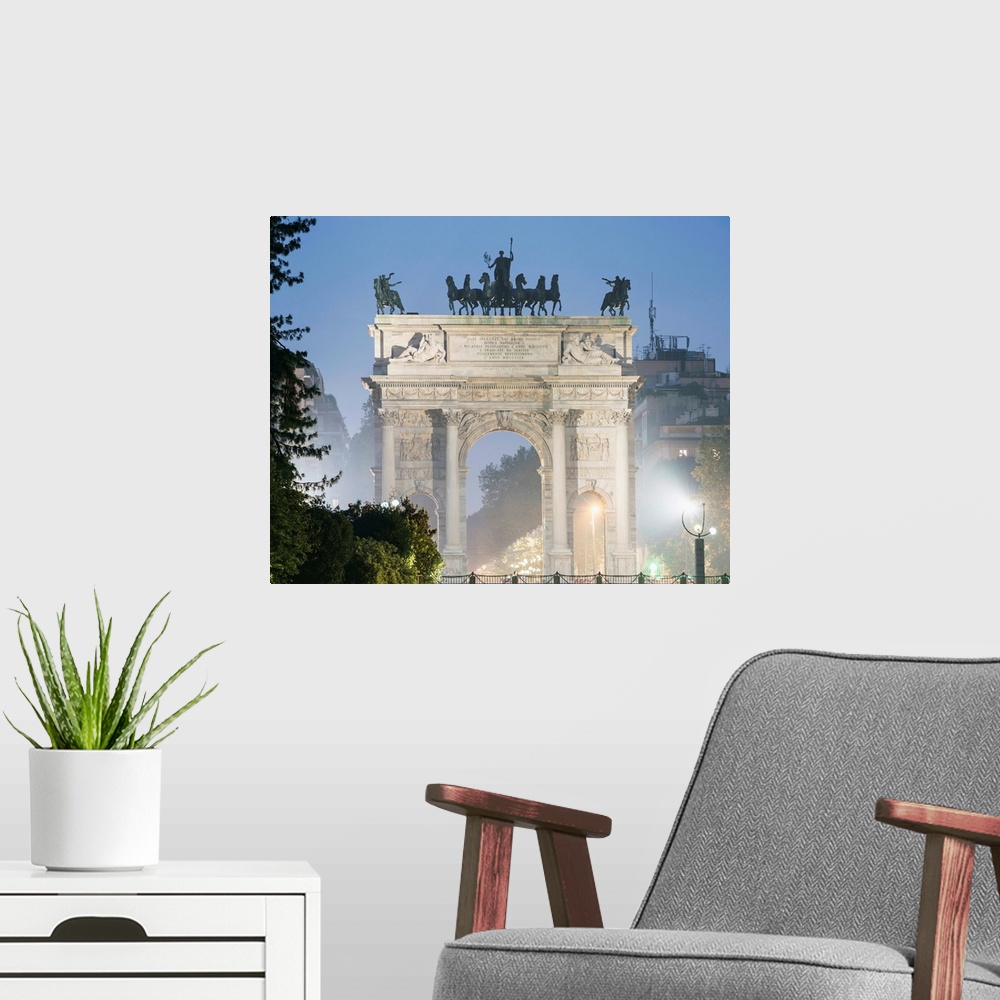 A modern room featuring Arco della Pace, Milan, Lombardy, Italy, Europe