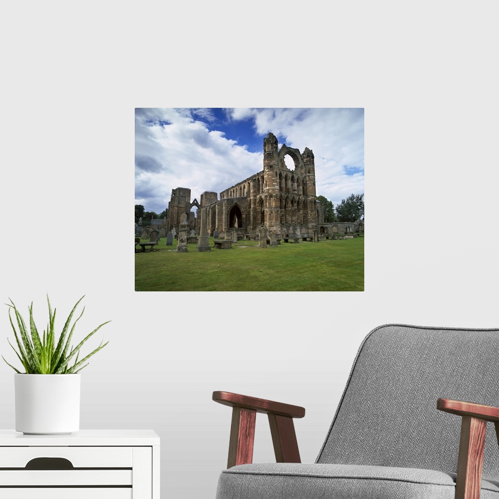 A modern room featuring Elgin cathedral, Elgin, Morayshire, Scotland, United Kingdom, Europe