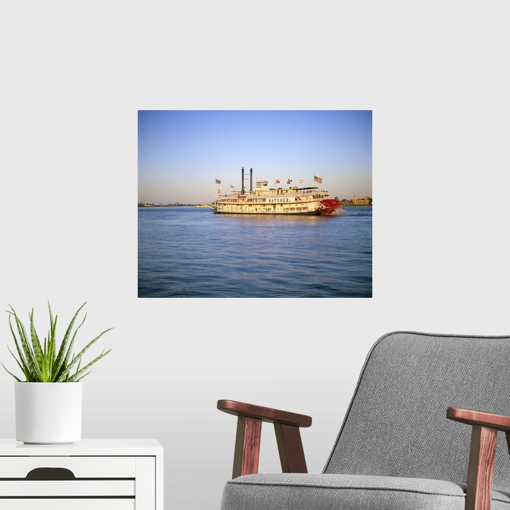 A modern room featuring Mississippi River paddle steamer, New Orleans, Louisiana