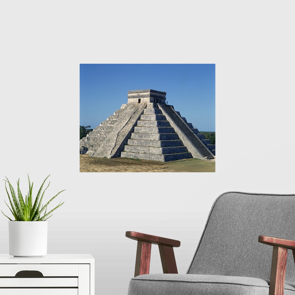 A modern room featuring Pyramid at Chichen Itza, Mexico, North America