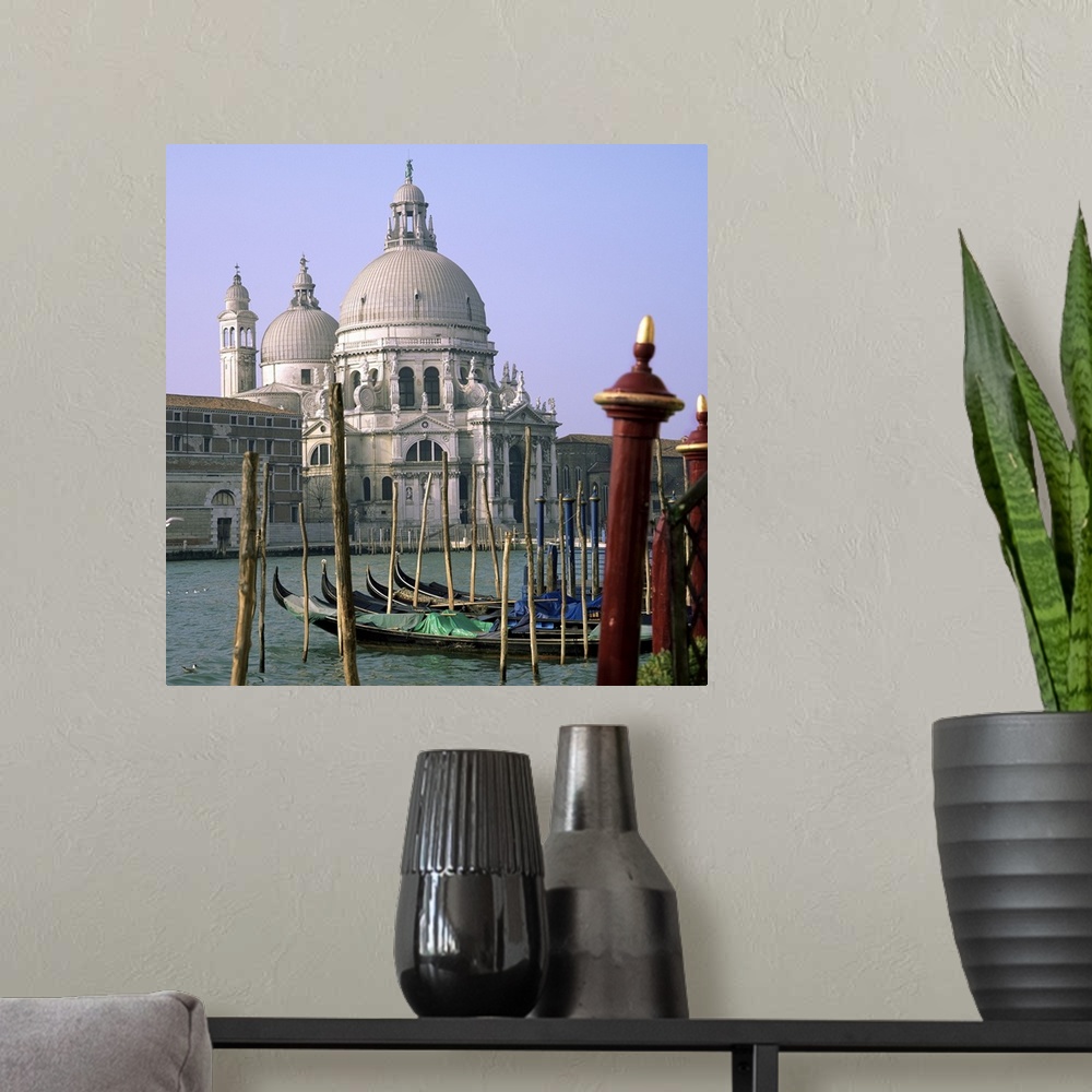 A modern room featuring Santa Maria della Salute, Venice, Veneto, Italy, Europe