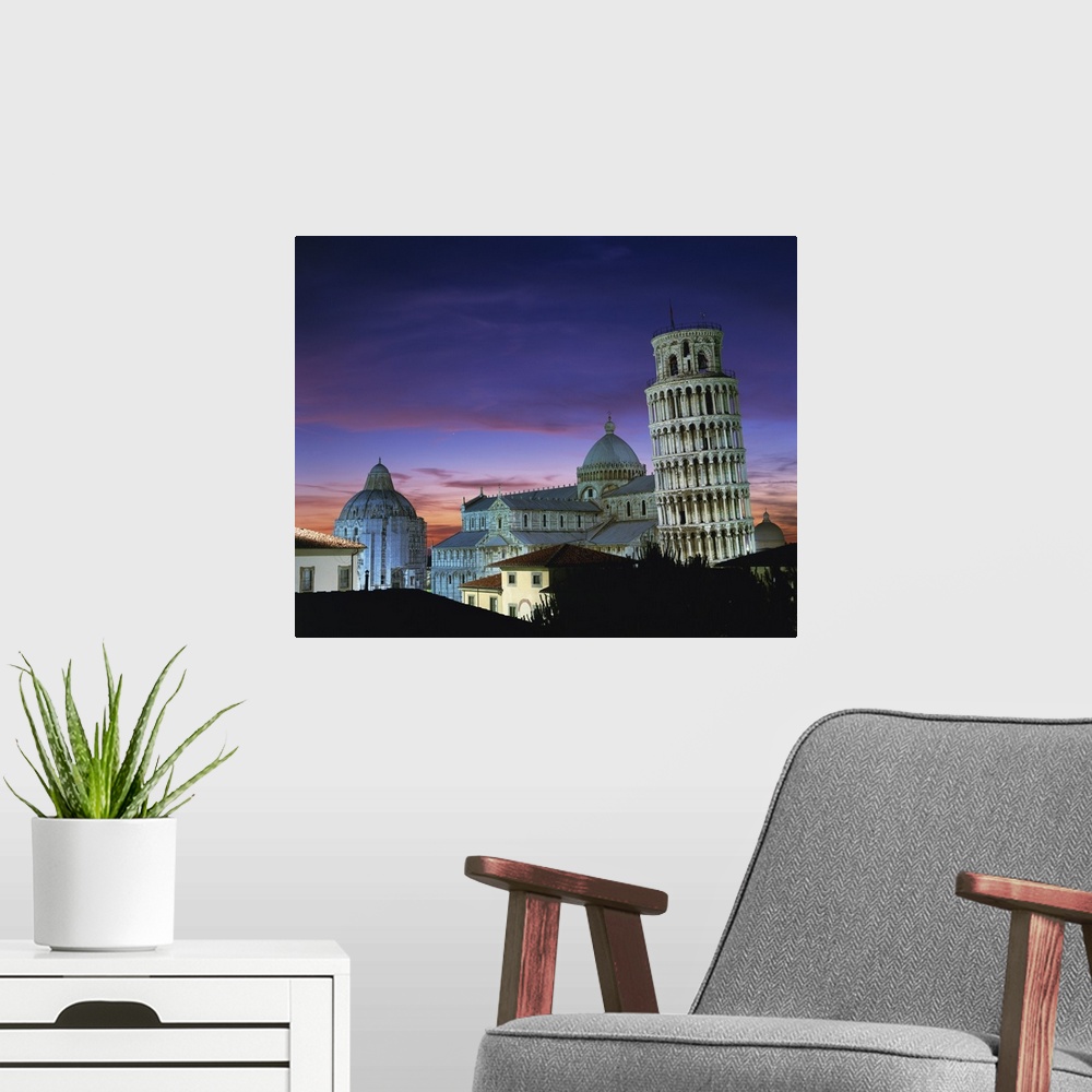 A modern room featuring Sunset in the city of Pisa, Tuscany, Italy