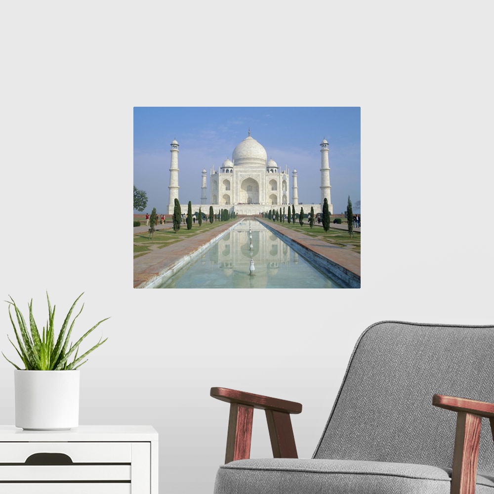 A modern room featuring The Taj Mahal, Agra, Uttar Pradesh State, India