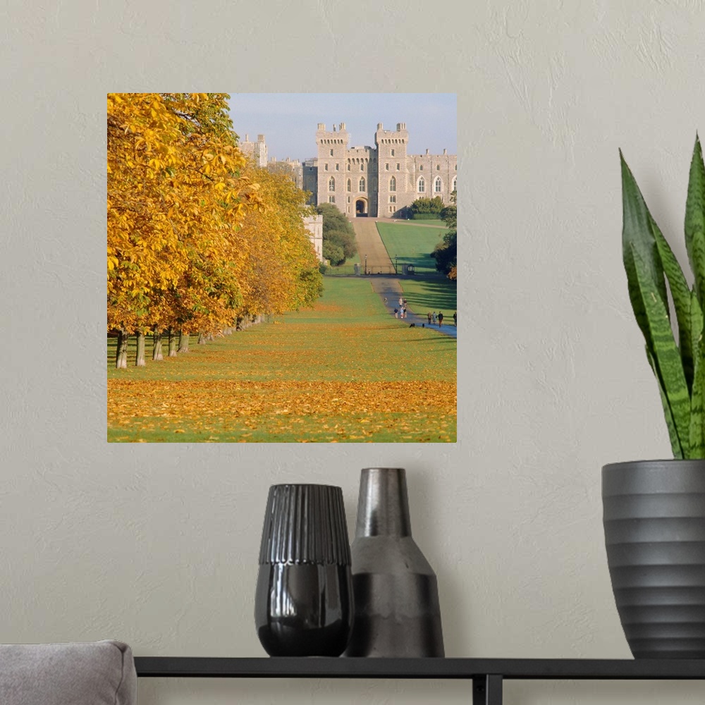 A modern room featuring Windsor Castle in autumn, Berkshire, England