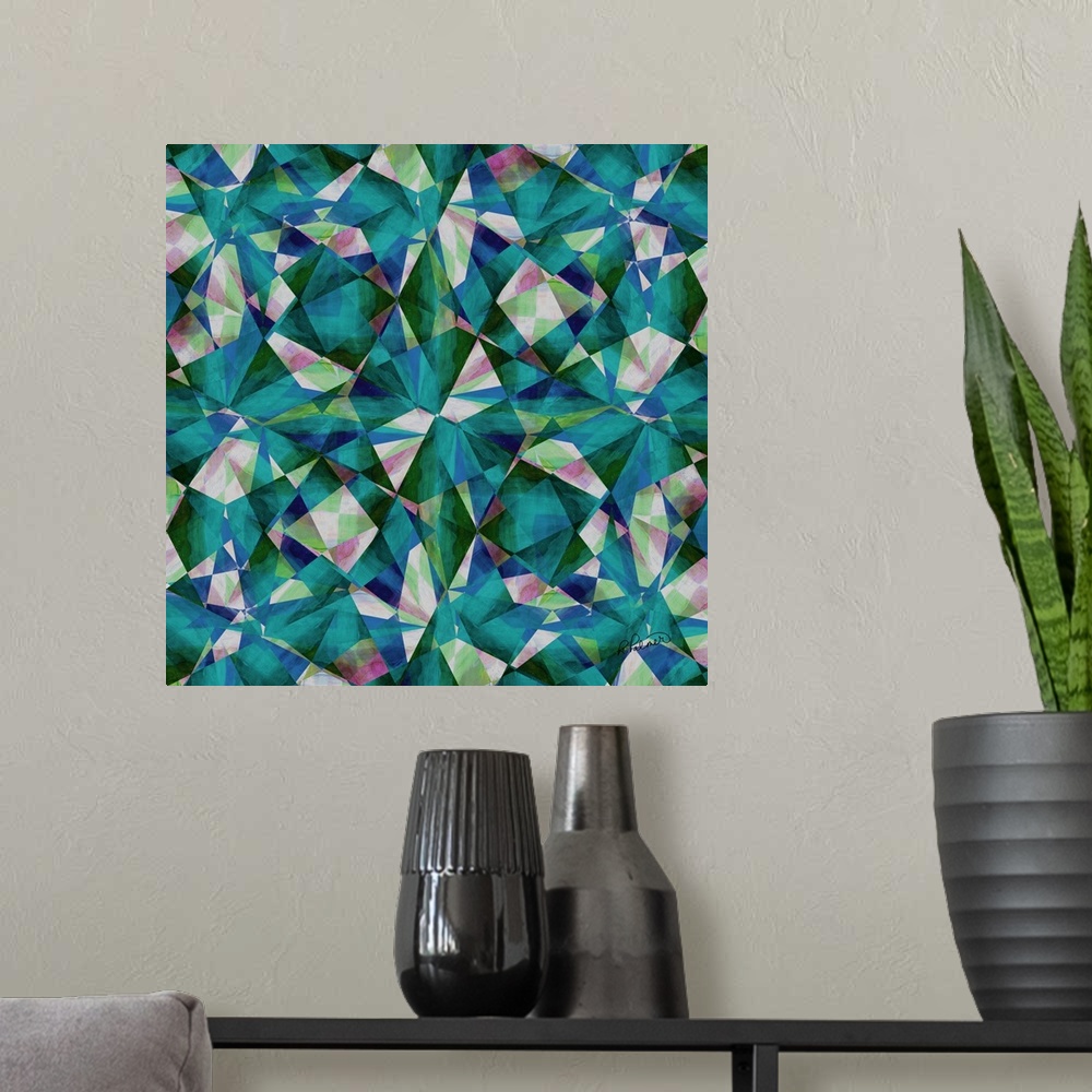 A modern room featuring Clouded Crystals Square