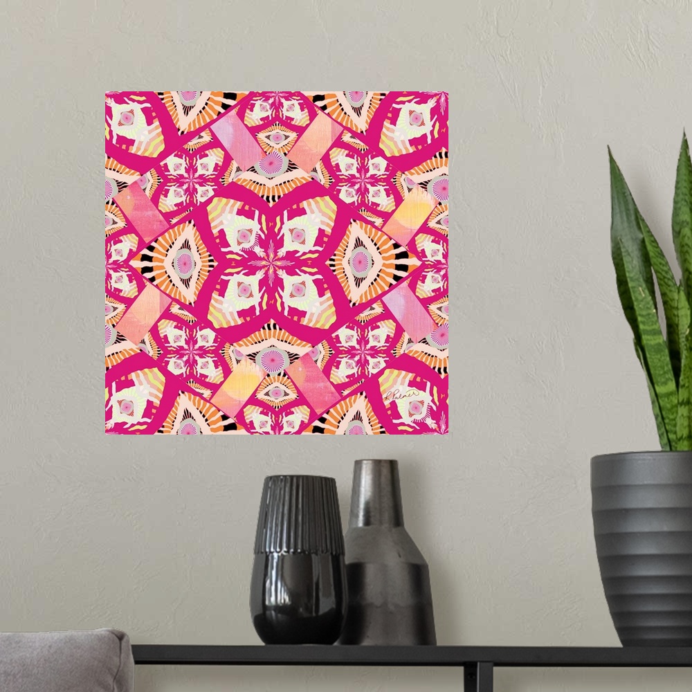 A modern room featuring Joyful In Labor Pink