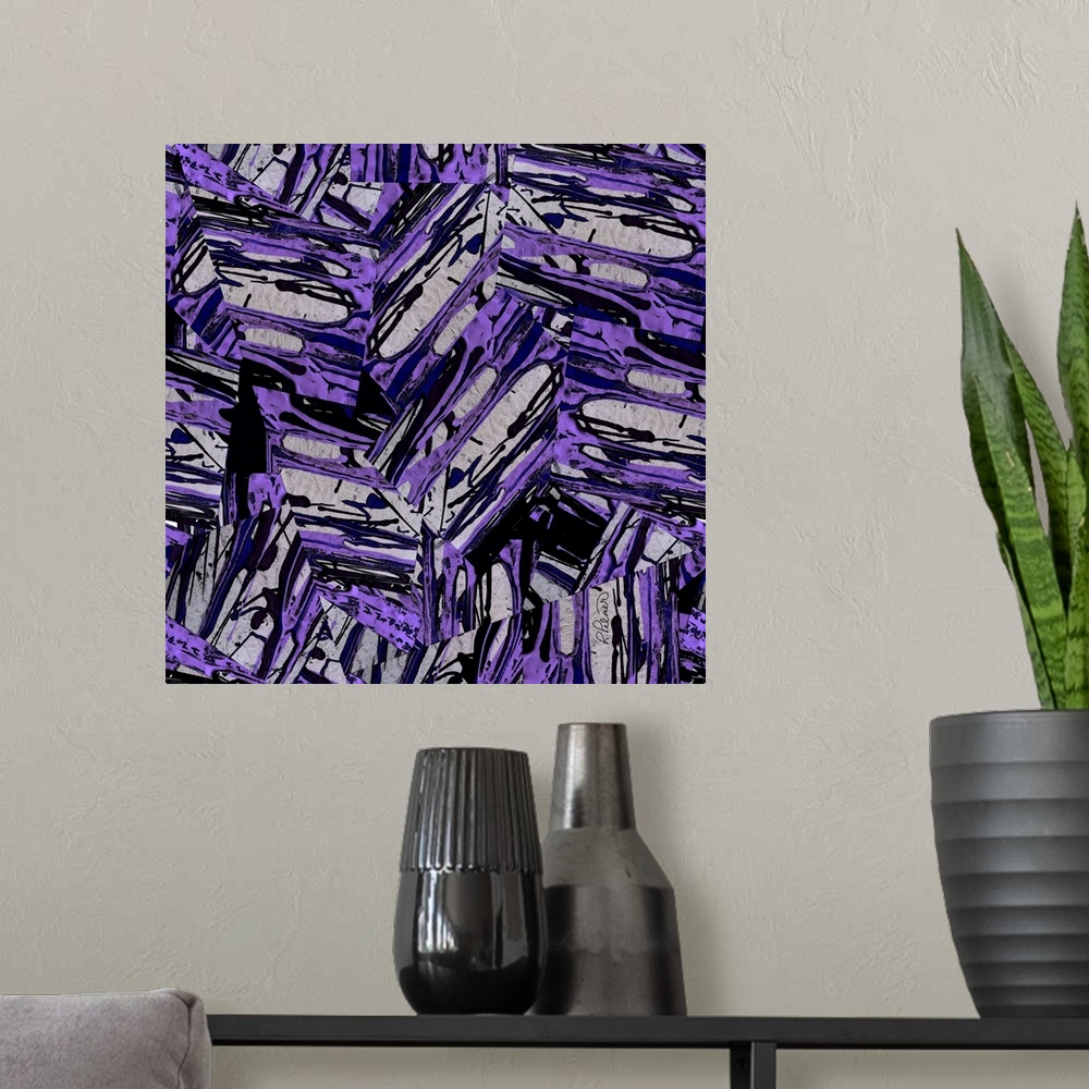 A modern room featuring Purple Drip Sections II