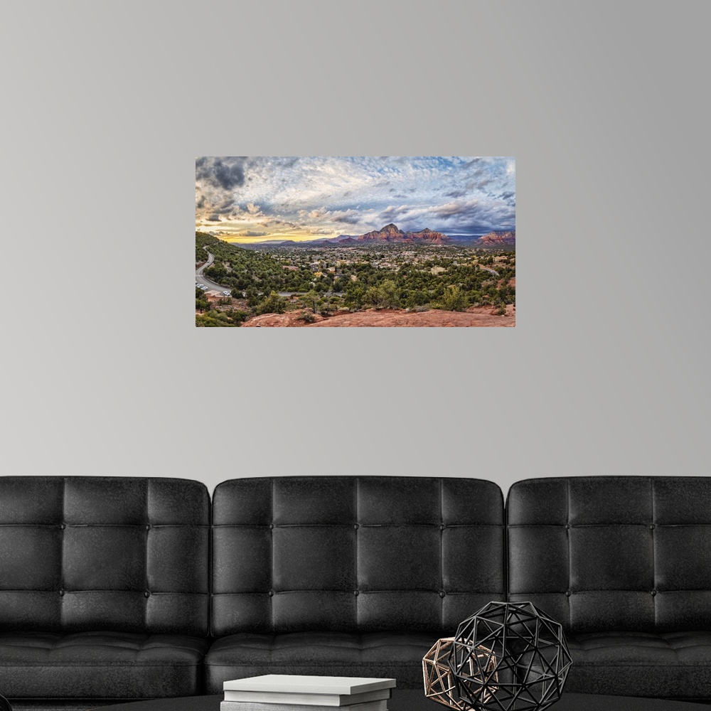 A modern room featuring Sunset panorama in beautiful Sedona, Arizona