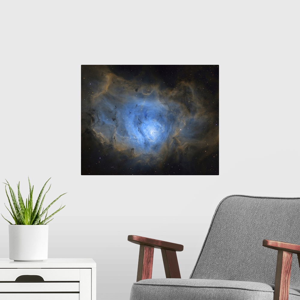 A modern room featuring Inside The Lagoon Nebula, Messier 8
