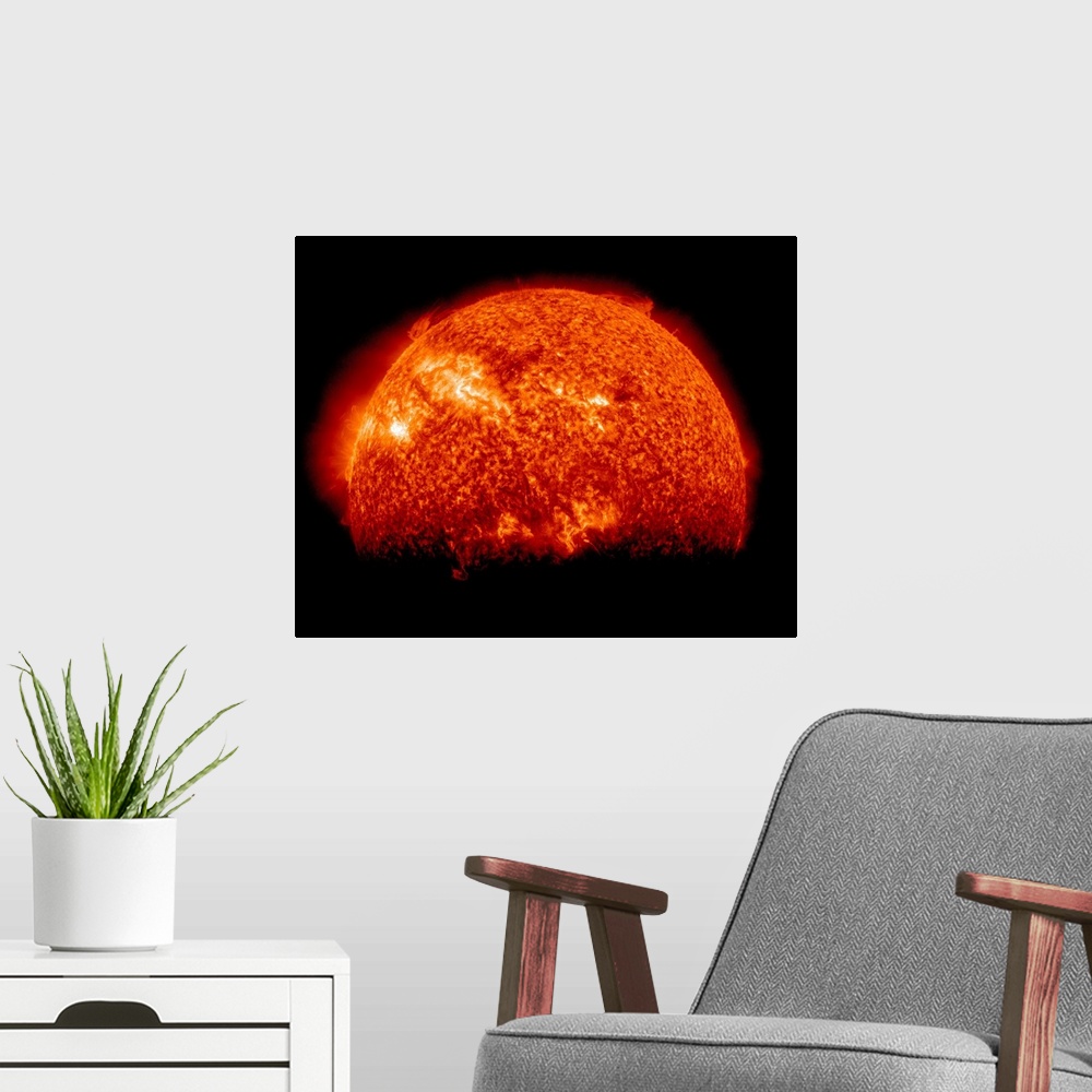 A modern room featuring Spring eclipse as viewed from the Solar Dynamics Observatory. Unlike the crisp shadow one sees on...