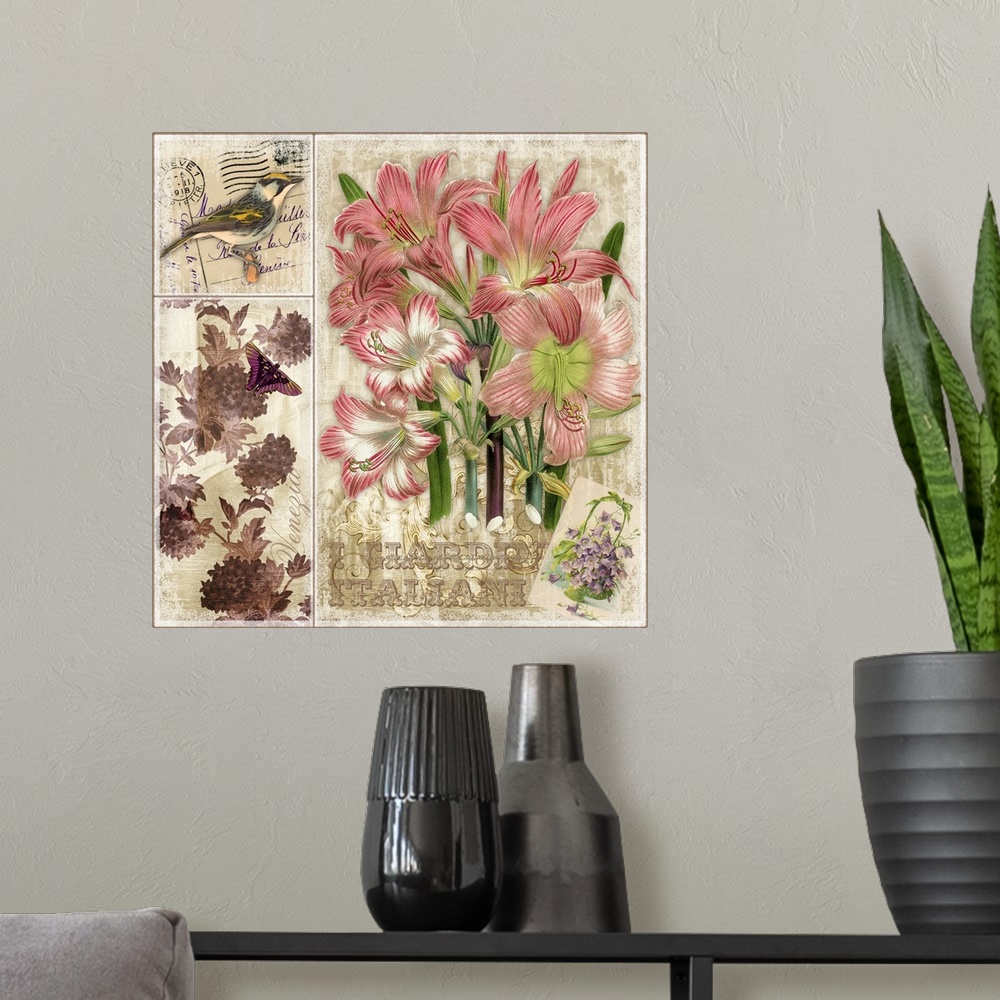 A modern room featuring Pink Botanical Lily