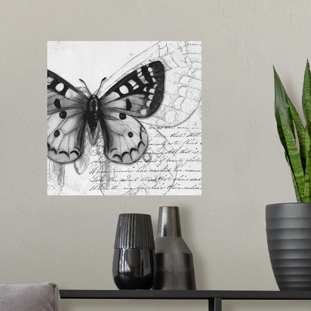 A modern room featuring Butterfly Studies I