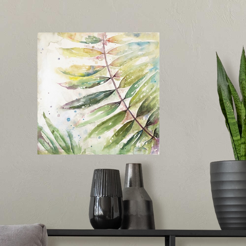 A modern room featuring Jungle Inspiration Watercolor II