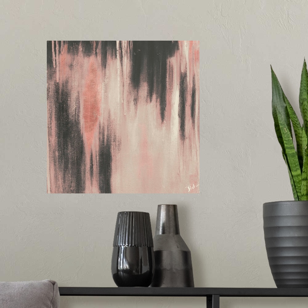 A modern room featuring Pink Paysage II