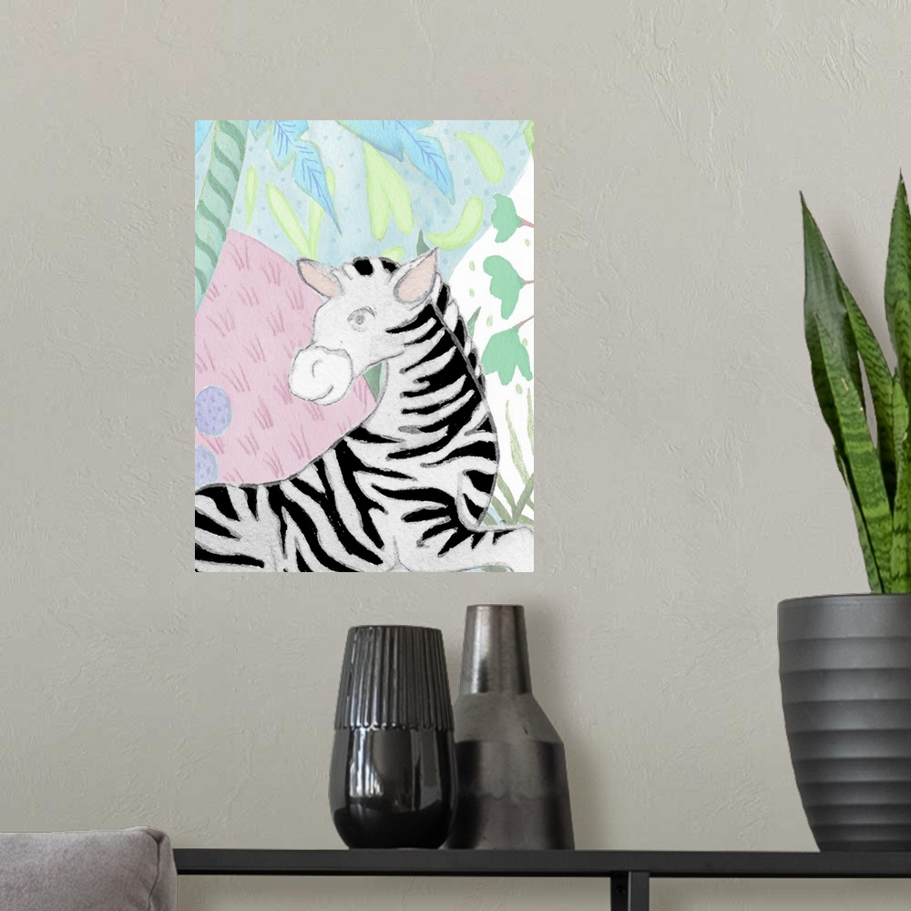 A modern room featuring Zebra In The Tropics
