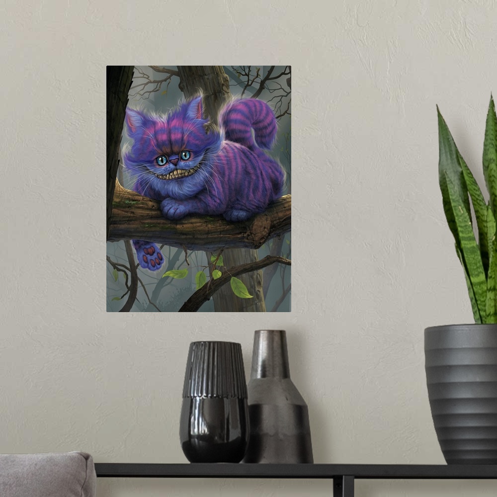 A modern room featuring Cheshire Cat