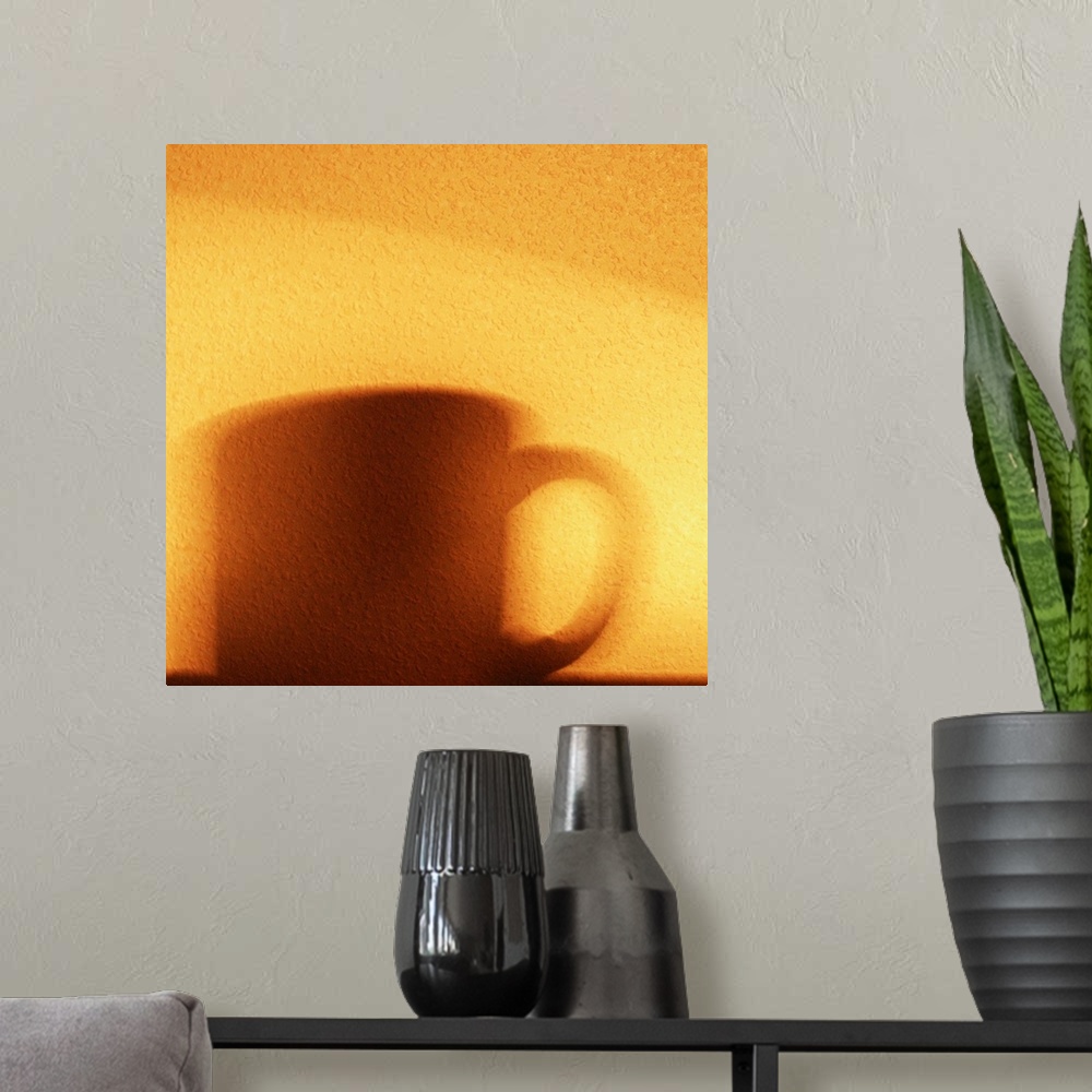A modern room featuring Shadow of a coffee mug