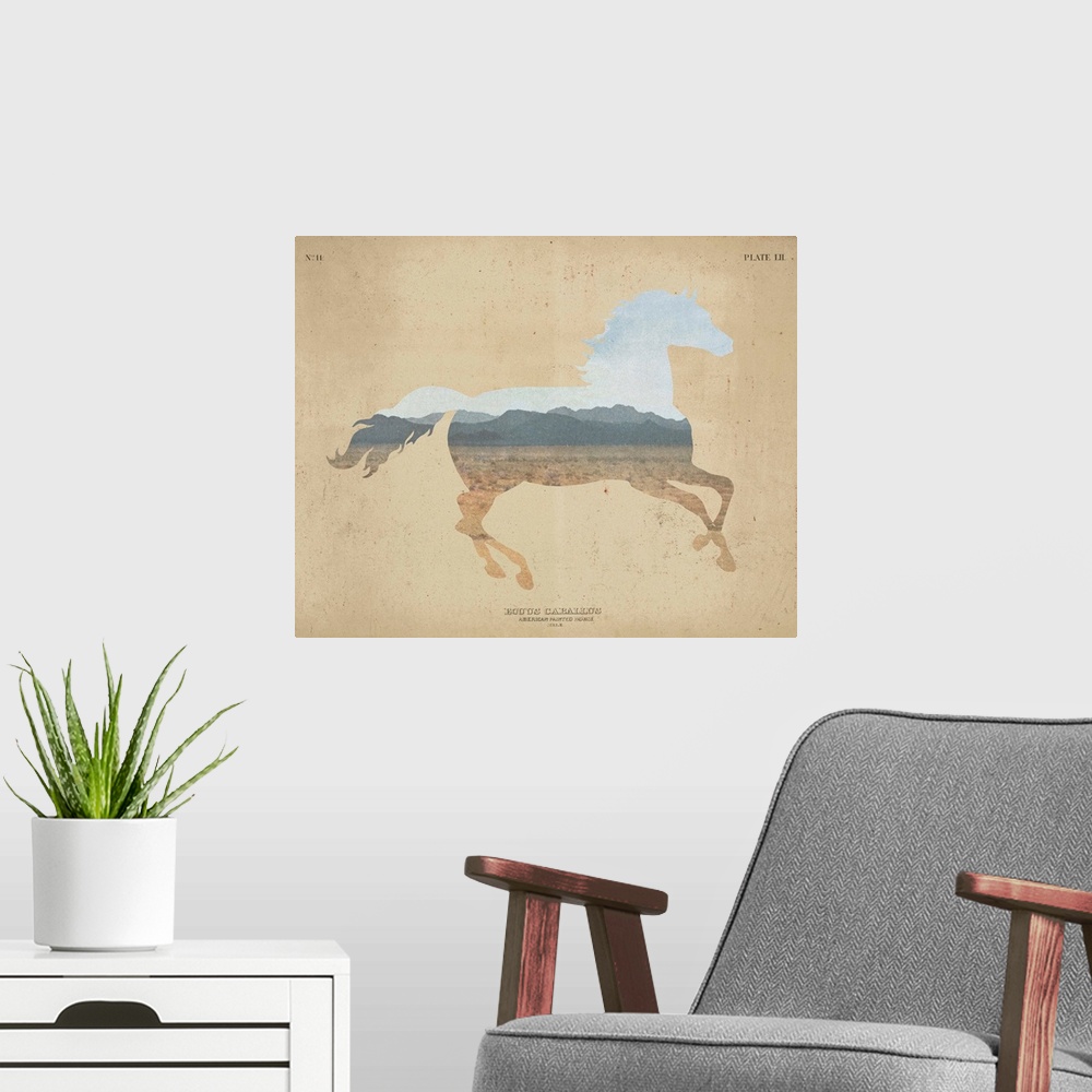 A modern room featuring American Southwest Horse Distressed