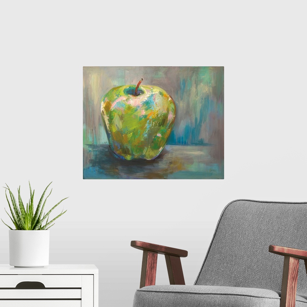 A modern room featuring Apple