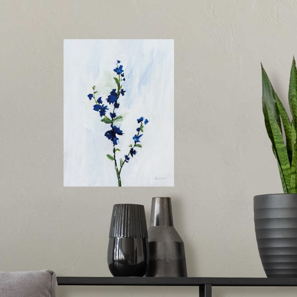A modern room featuring Blue Stems I