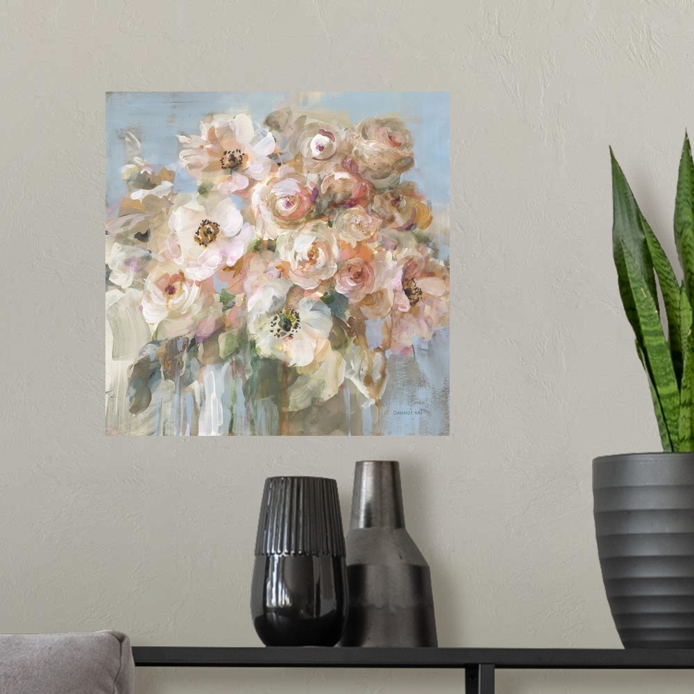 A modern room featuring Blushing Bouquet
