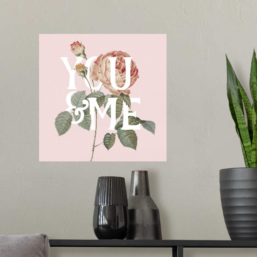 A modern room featuring Botanical Pink Rose II You