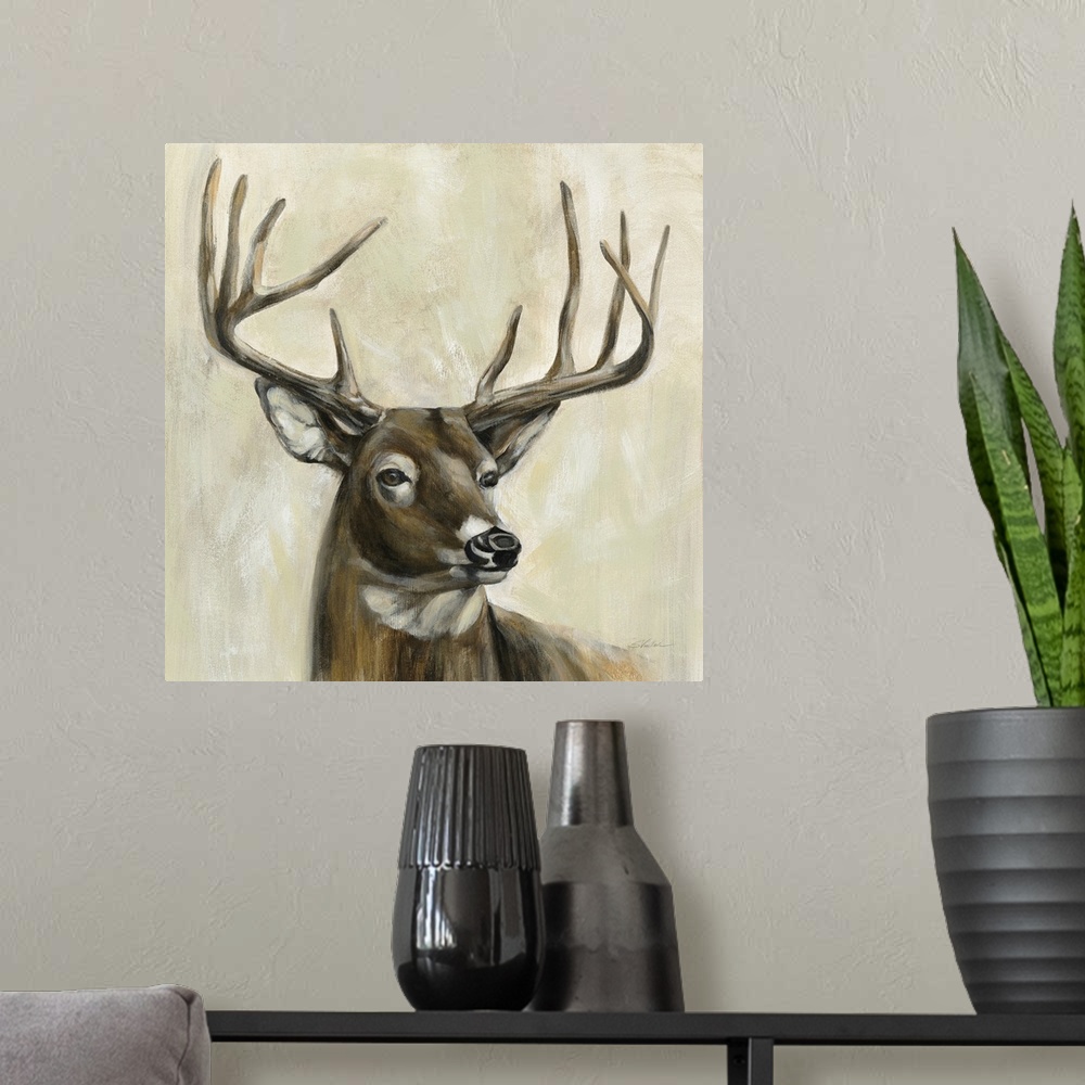 A modern room featuring Bronze Deer