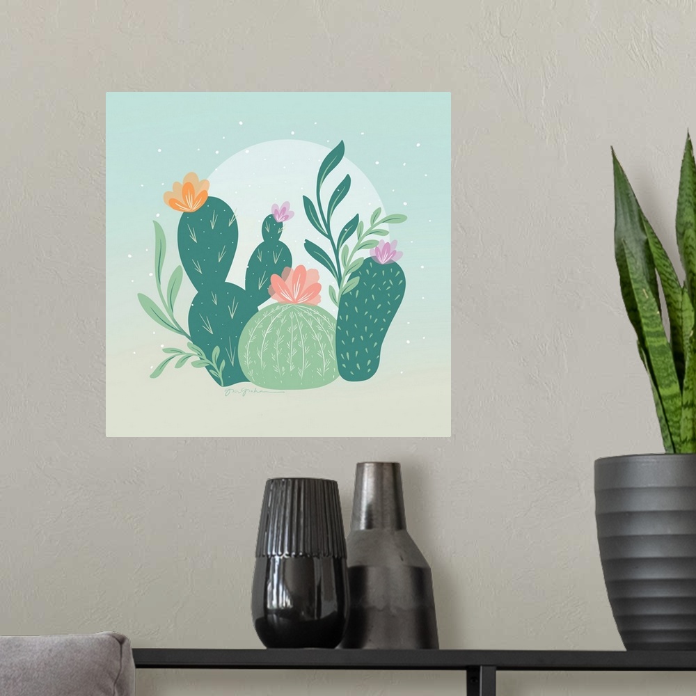 A modern room featuring Cactus Garden IV