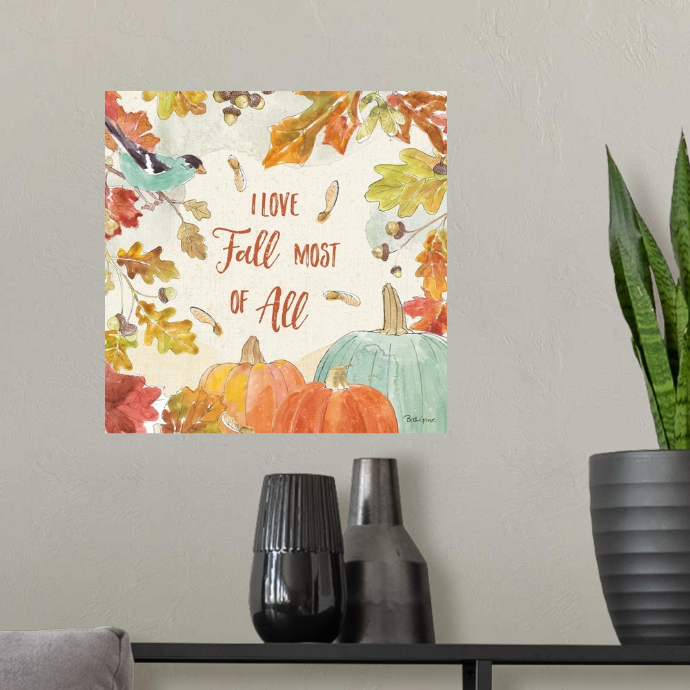 A modern room featuring Falling for Fall III