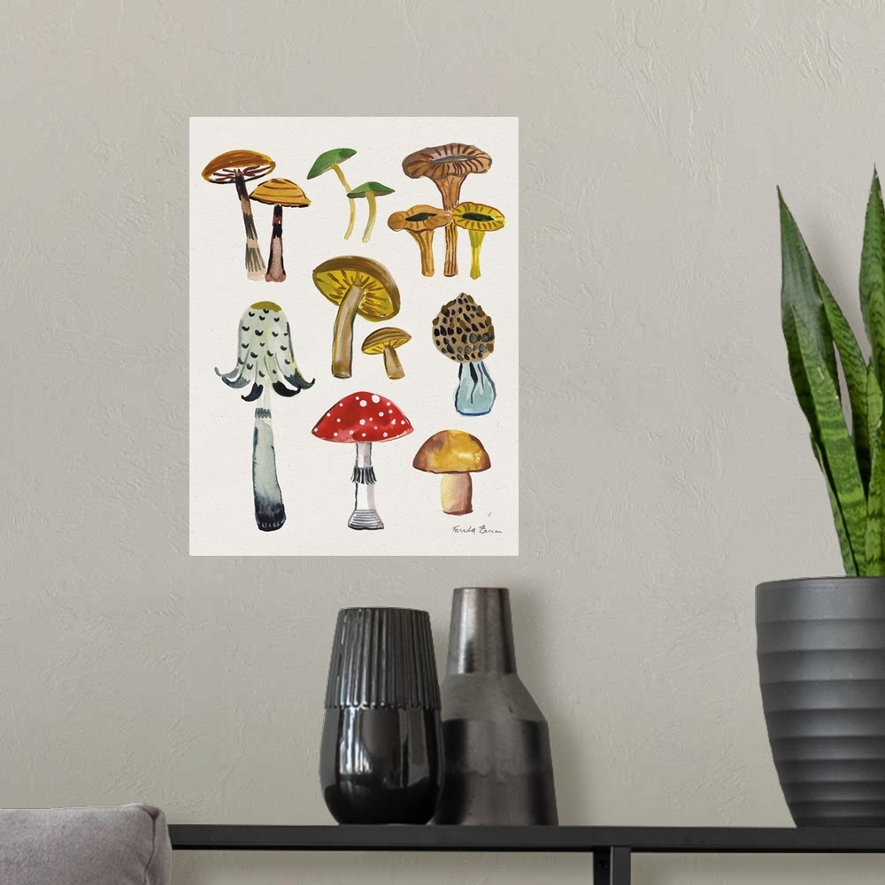 A modern room featuring Forest Mushrooms II