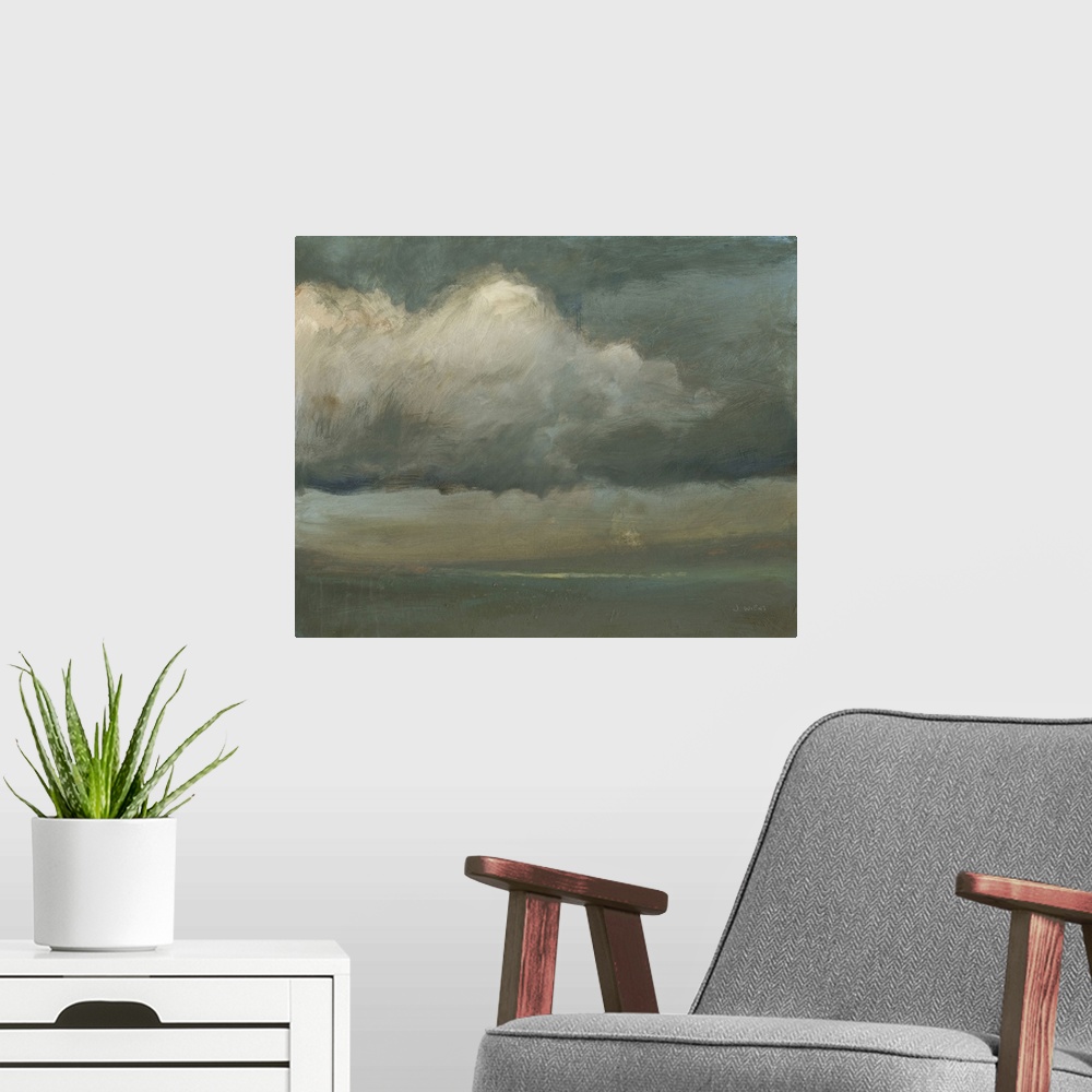 A modern room featuring Gathering Storm