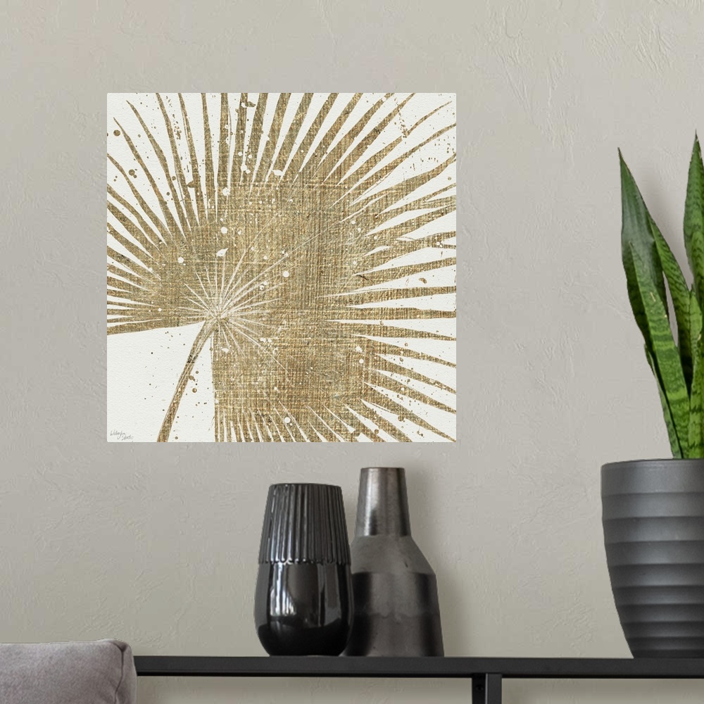 A modern room featuring Gold Leaves II