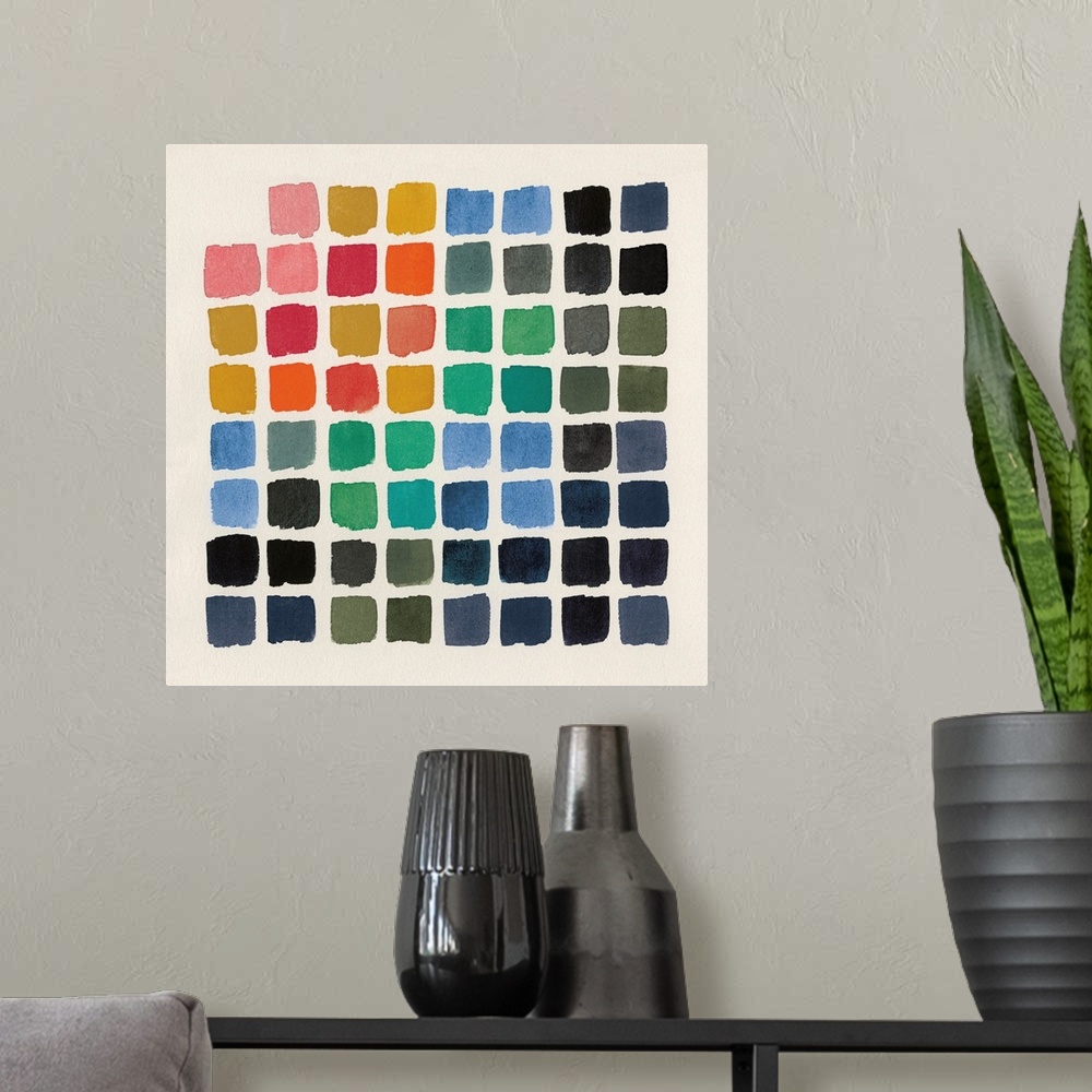 A modern room featuring Retro Color Chart