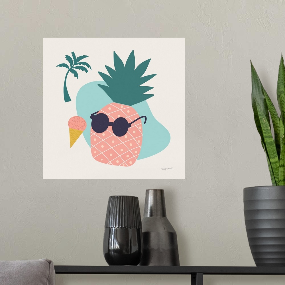 A modern room featuring Sunny Pineapple II