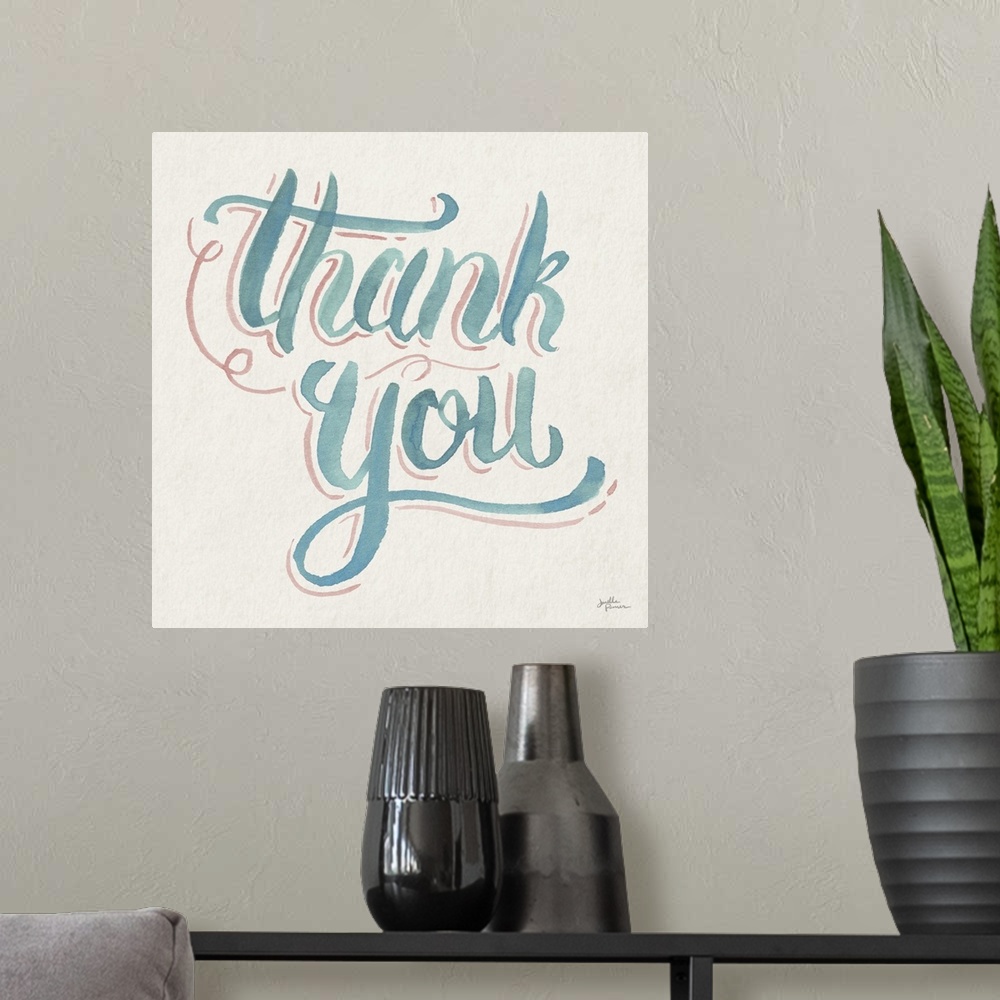 A modern room featuring Thank You I
