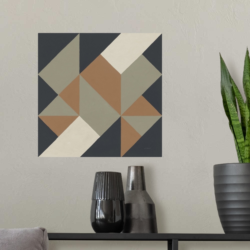 A modern room featuring Triangles I Highland