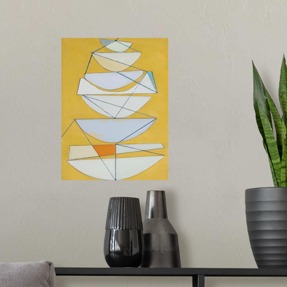 A modern room featuring Abstract Sails III