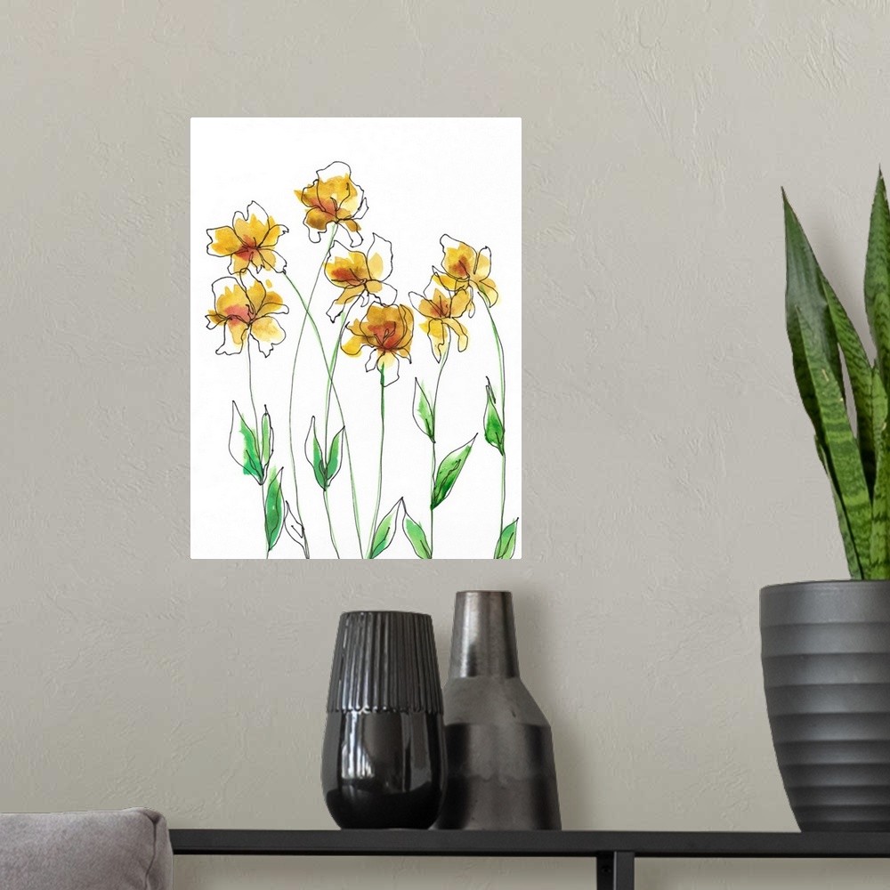 A modern room featuring Amber Tulips I