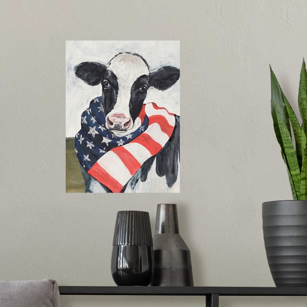 A modern room featuring American Cow I