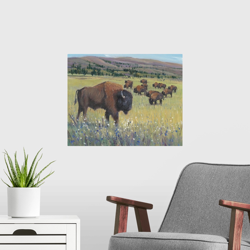 A modern room featuring Animals of the West I