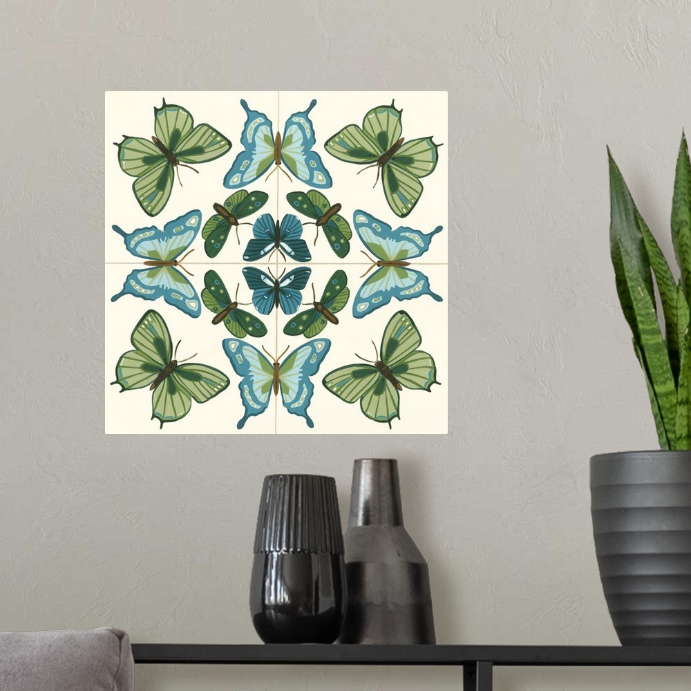 A modern room featuring Butterfly Tile III
