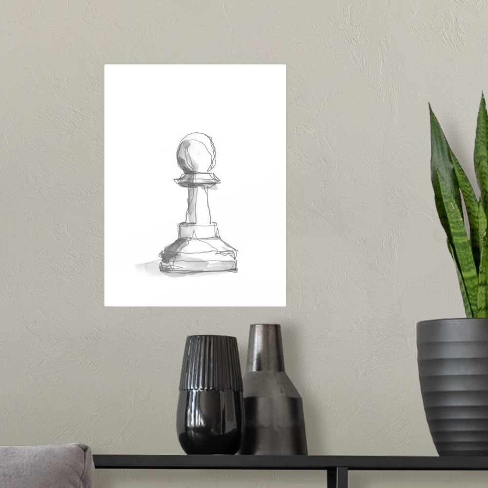 A modern room featuring Chess Piece Study VI