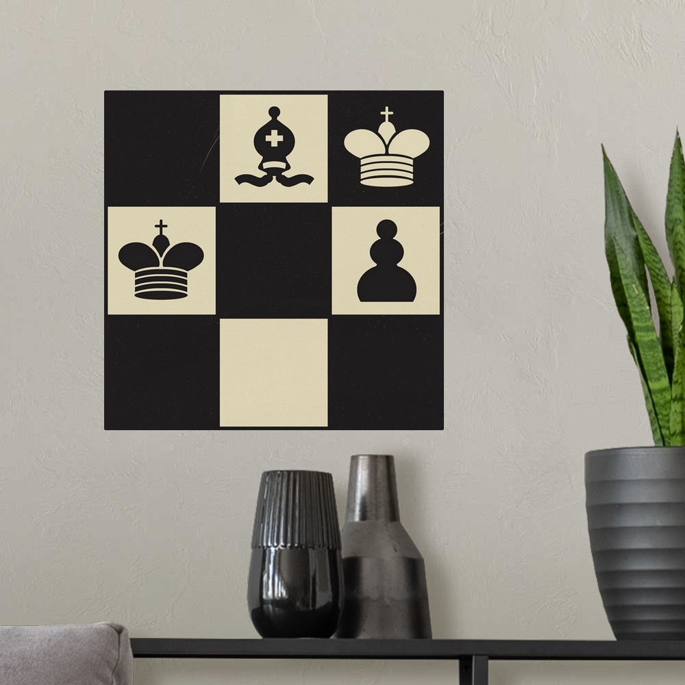 A modern room featuring Chess Puzzle II