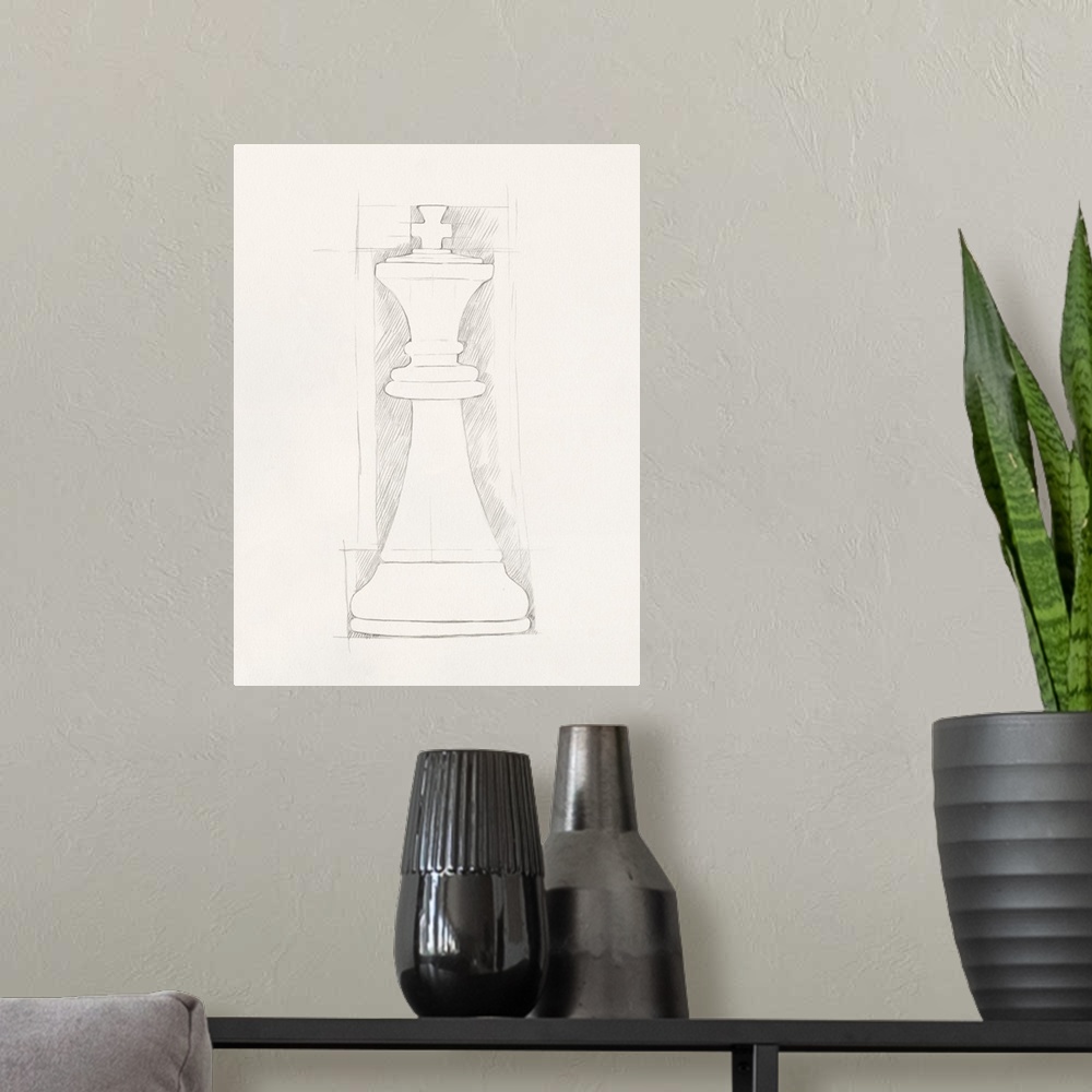 A modern room featuring Chess Set Sketch II