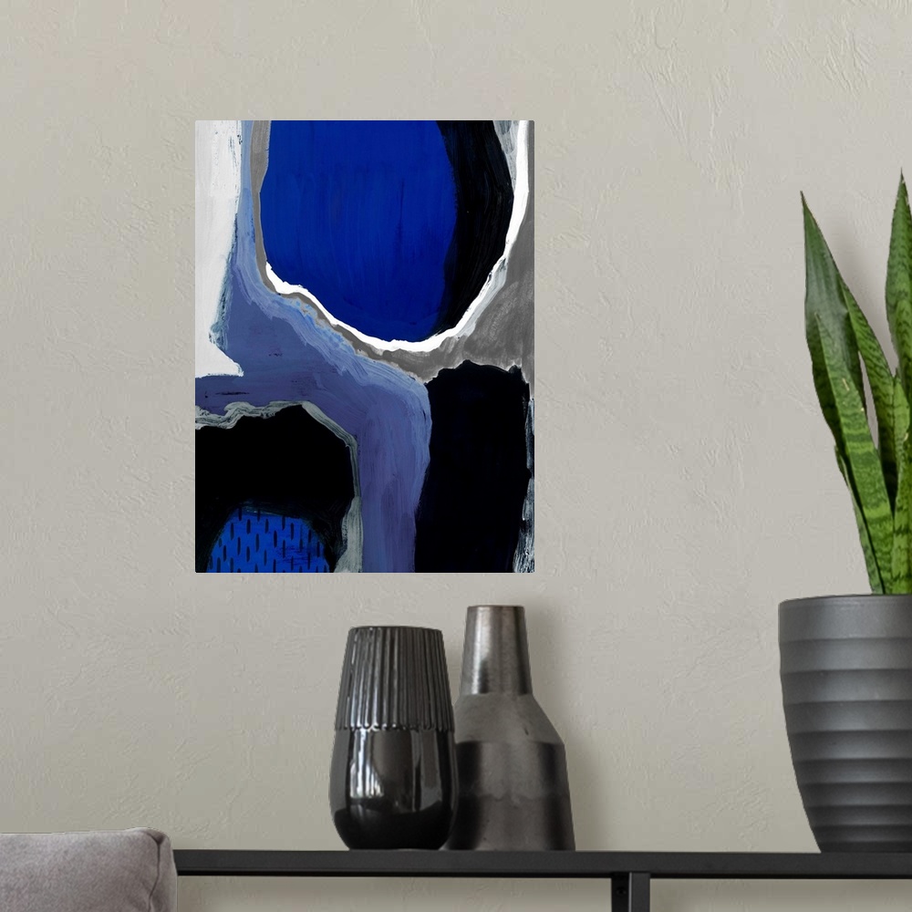 A modern room featuring Cobalt Abstract I