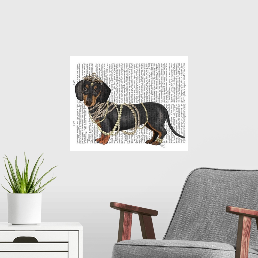 A modern room featuring Dachshund and Pearls