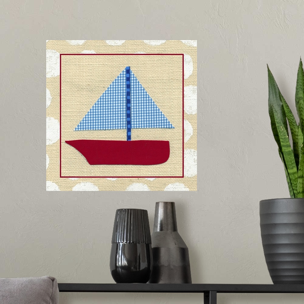 A modern room featuring EJ's Sailboat